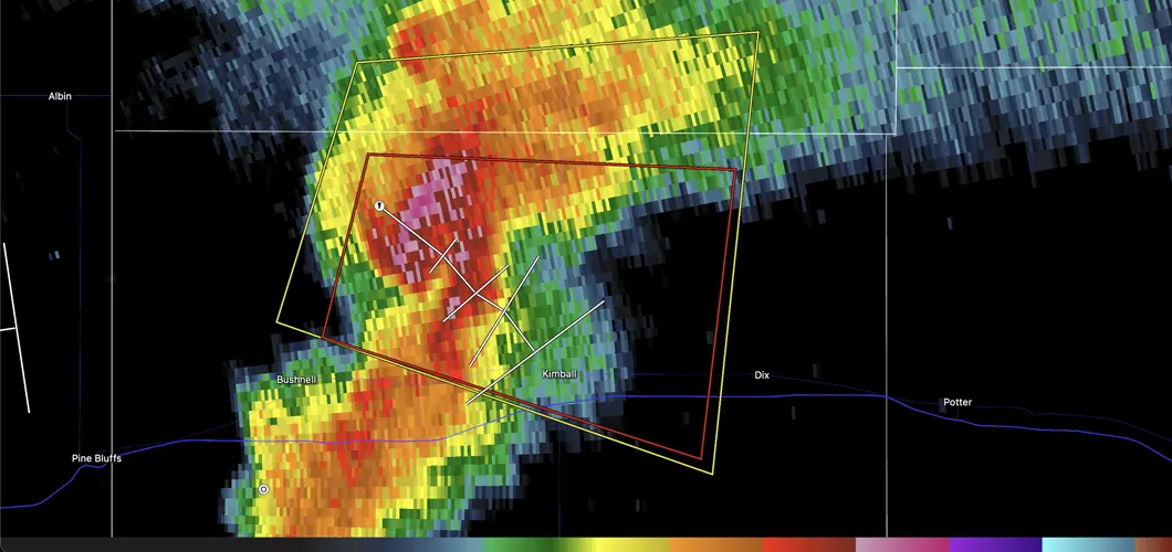 Tornado Warning issued for Kimball County as storm moves toward Kimball