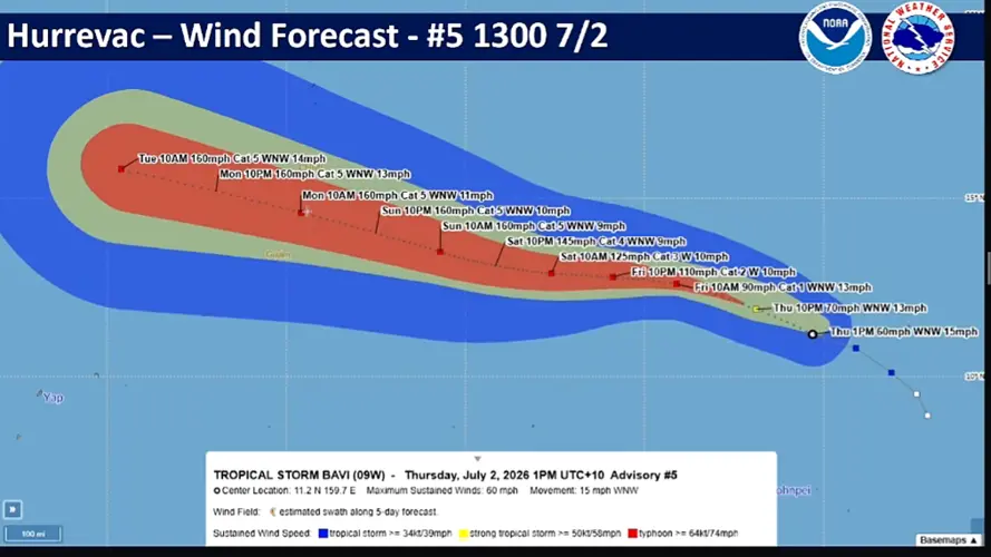 Tropical Storm Bavi "A significant threat to all the Marianas"