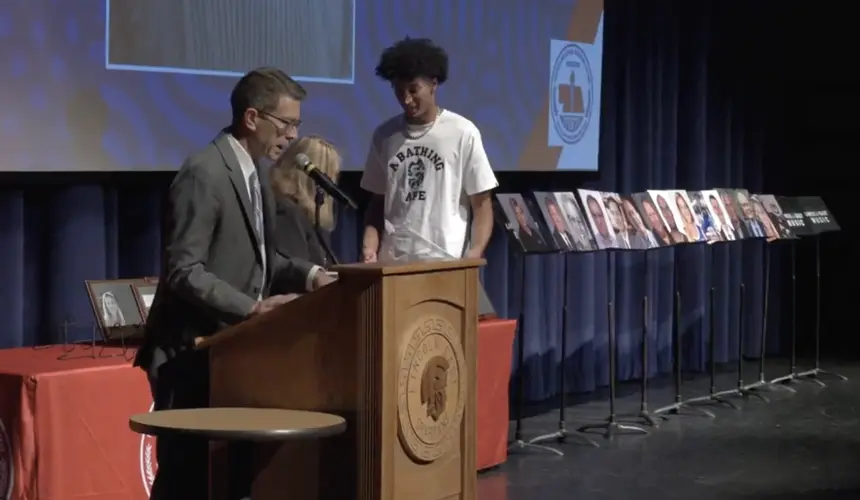 Husker Quinn Clark accepts late father Ken's induction into Nebraska HS Sports HOF