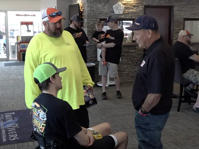 Former NASCAR Cup Series winner Ken Schrader takes time for fans in Beatrice