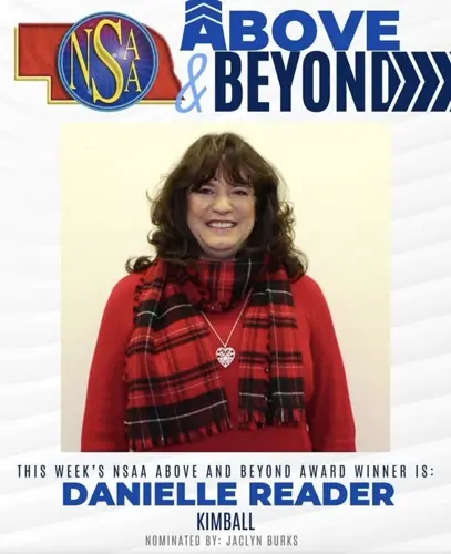 Kimball Public School’s Danielle Reader receives NSAA Above and Beyond Award