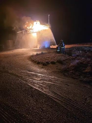 Lightning blamed for early morning tank fire north of Sidney