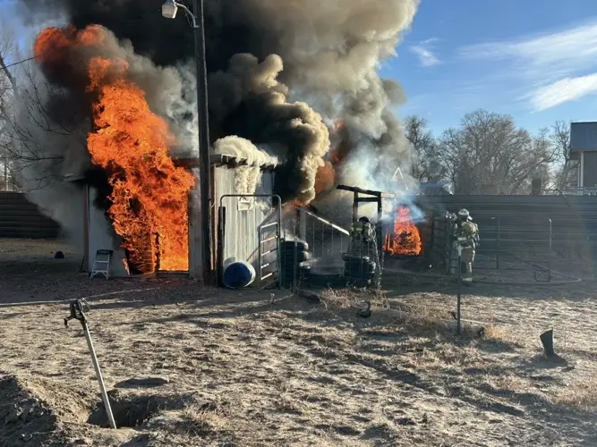 Shed destroyed in early morning fire in Torrington