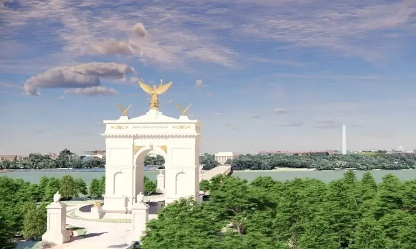 Proponen construir un arco monumental de 76 metros en Washington