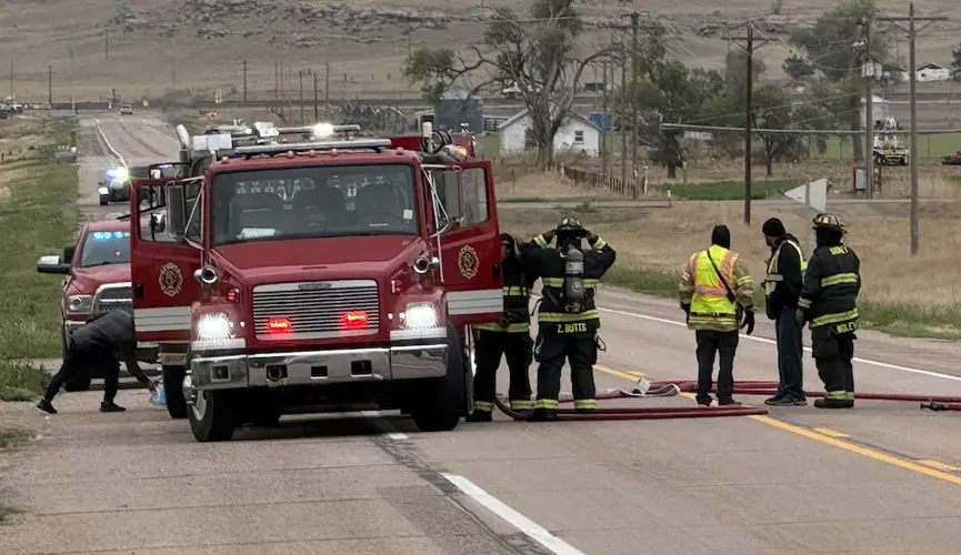 Firefighters respond to truck fire