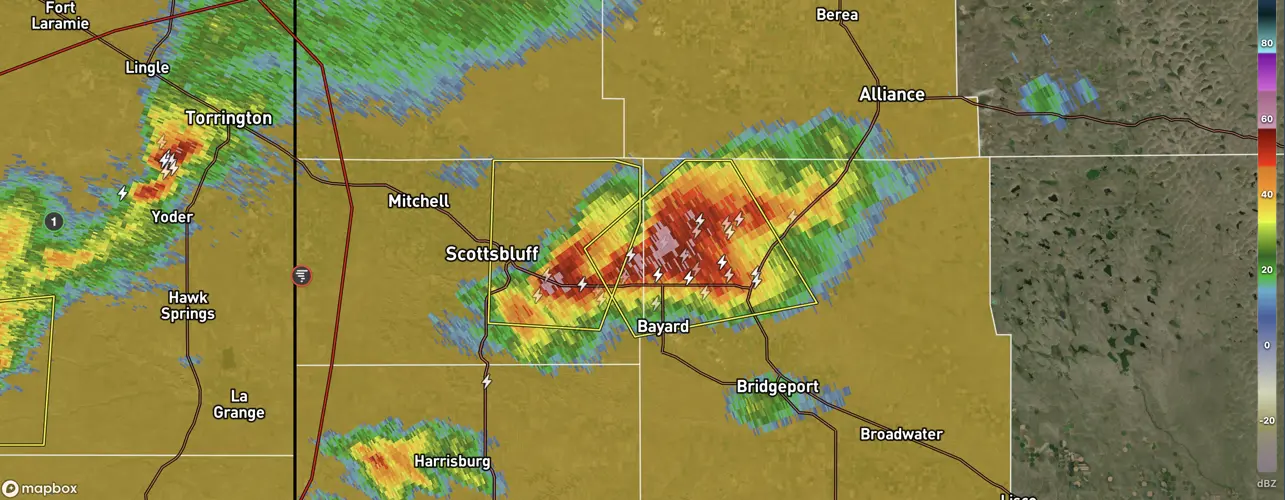 Large hail, damaging winds prompt severe thunderstorm warnings in Scotts Bluff, Morrill counties