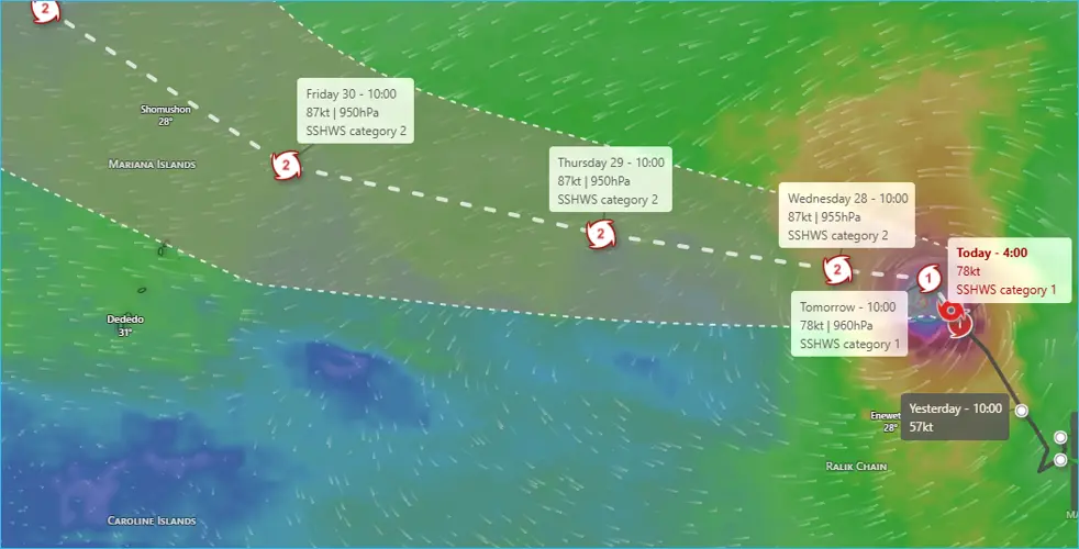 Typhoon In-Fa could gain strength by Tuesday