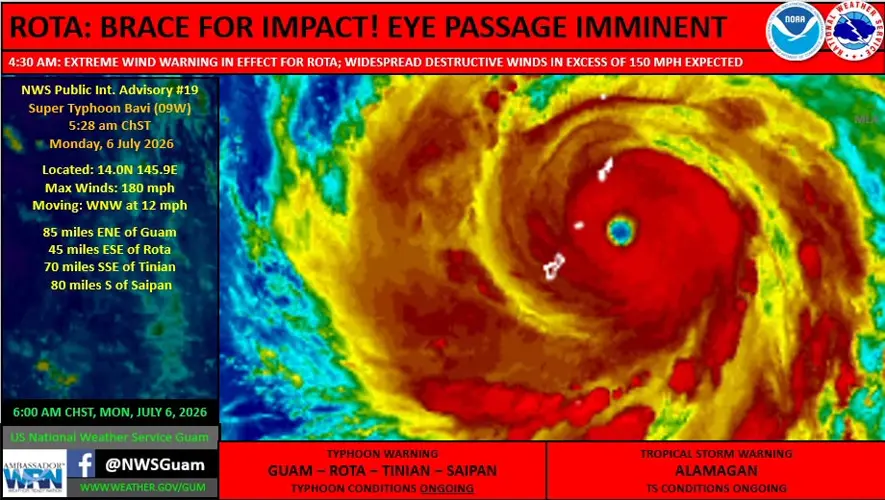 Guam remains under COR1, Rota braces for impact as Bavi brings ‘life-threatening’ conditions
