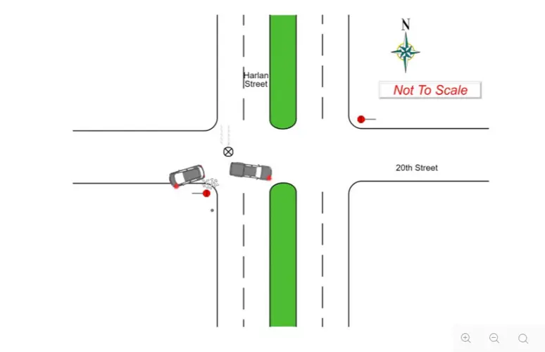 Police report Harlan Street accident