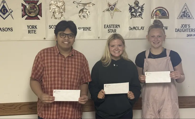 Frank Welch Masonic Lodge awards three local scholarships