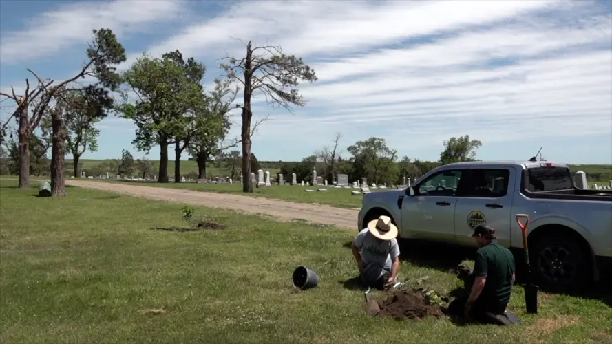 PlantNebraska returns to Fairbury Cemetery to help replace some trees destroyed by storms