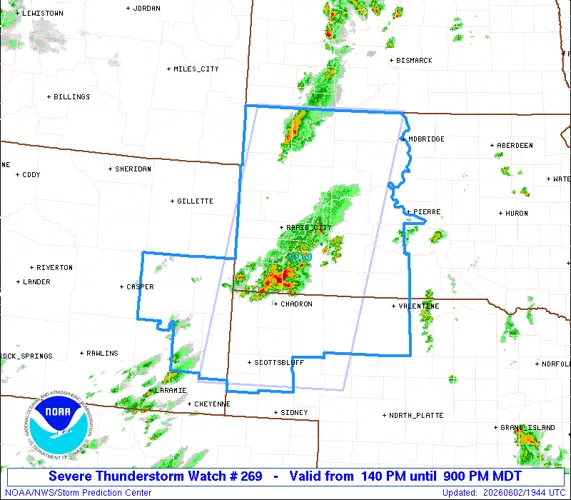 Severe thunderstorm watch issued for Nebraska Panhandle, eastern Wyoming