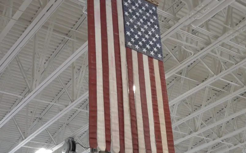 'Symbol we can all get behind': Beatrice Fire and Rescue turns old hoses into American flag