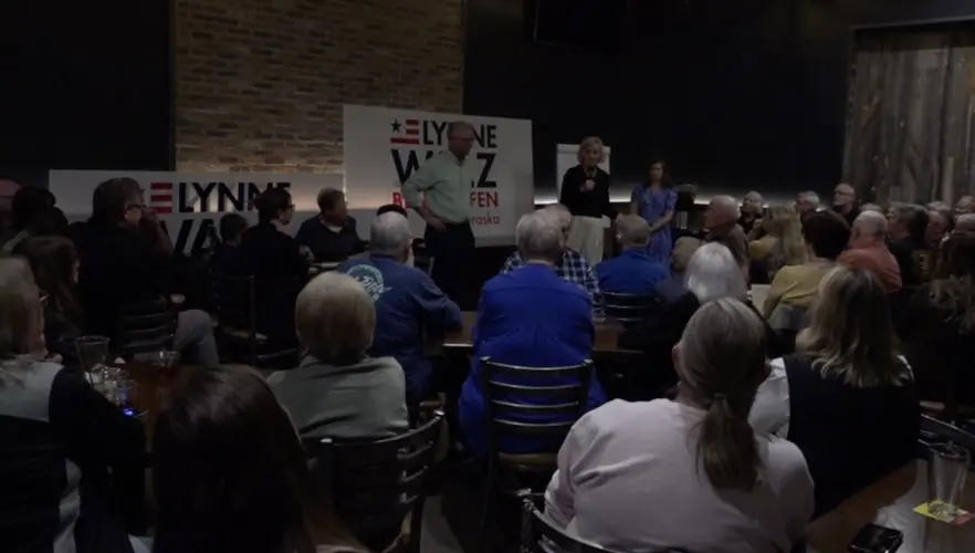 Lynne Walz, Ben Steffen discuss Nebraska budget during Kearney campaign stop