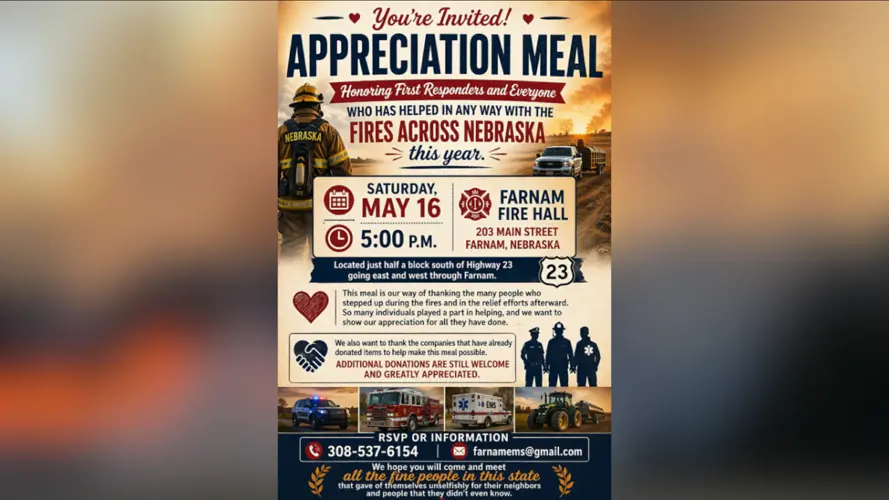 Farnam Rural Fire Department hosts appreciation dinner for wildfire relief supporters