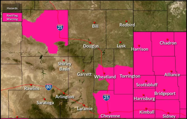 Red Flag Warning issued for Nebraska Panhandle, southeast Wyoming and parts of northeast Colorado