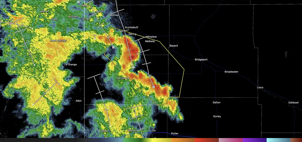 Severe thunderstorm warning issued for parts of Banner, Morrill and Scotts Bluff Counties