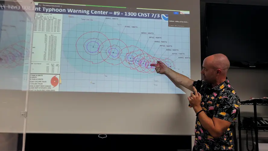 Typhoon Bavi rapidly gains strength as it approaches Marianas, closest point of approach expected Monday morning