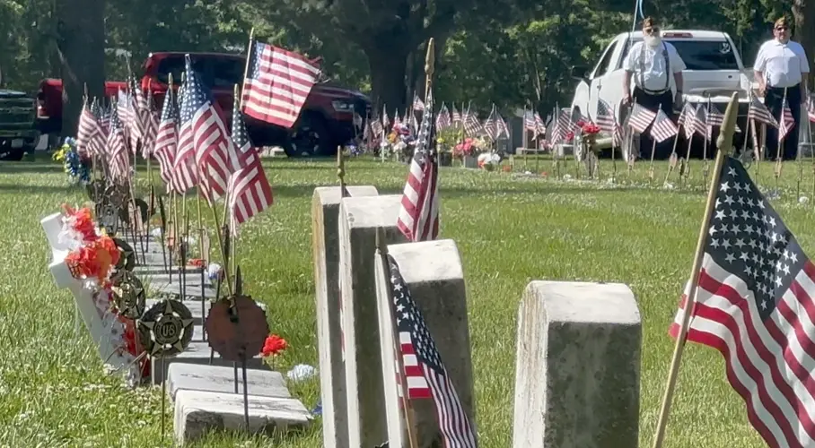 Legion installing flag display for six services