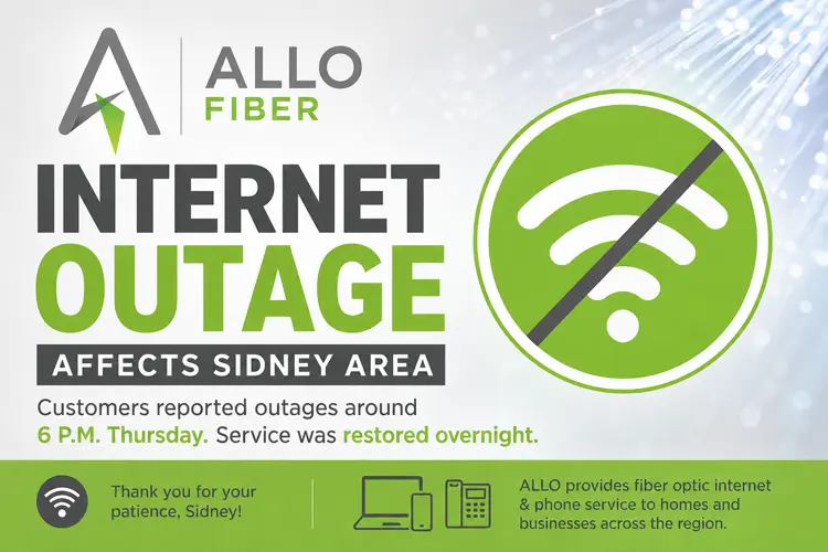 ALLO outage impacts internet, phone service across Sidney area Thursday night