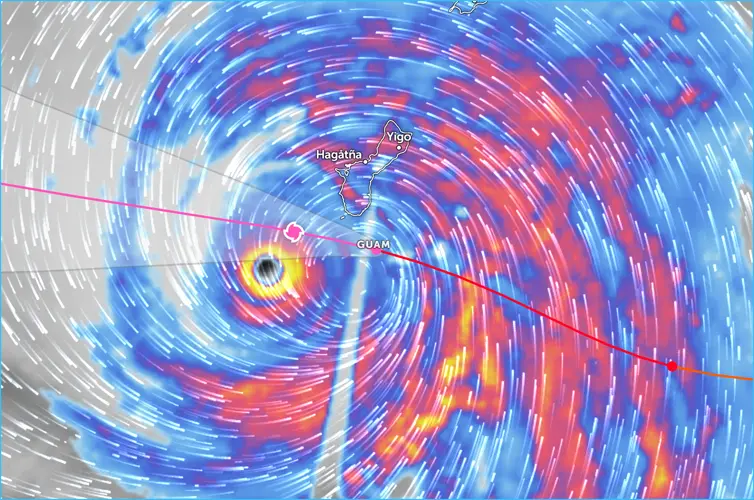 Super Typhoon Champi Passes South of Guam; Conditions Expected to Improve Later Today