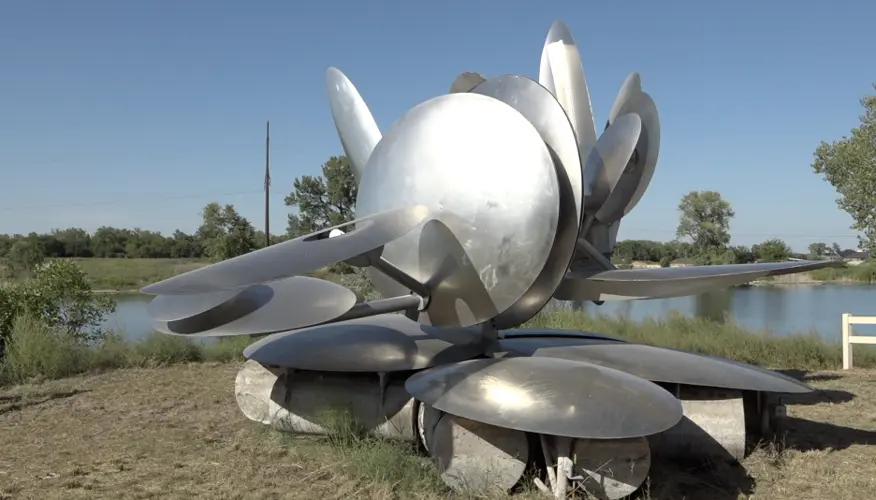 Nebraska Wind Sculpture rededicated in Kearney for 50th anniversary of I-80 art project