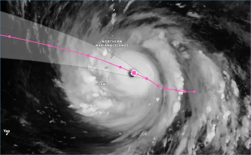 Guam to feel Bavi's strongest conditions between 8am-12pm Monday