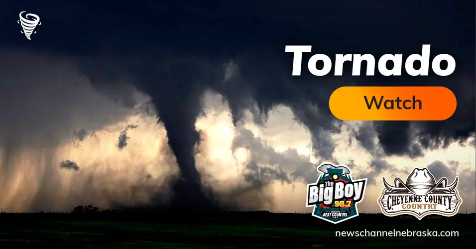 Tornado watch issued for southwest and north-central Nebraska