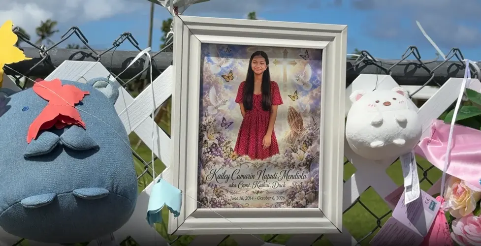 School uniform, stuffed animals placed at roadside memorial for Kailey Mendiola