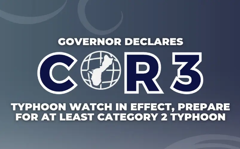 Guam in COR 3: Typhoon watch in effect, prepare for at least Category 2 typhoon