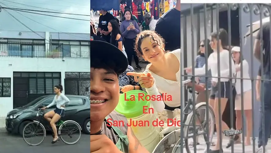 Rosalía sorprende al recorrer Guadalajara en bicicleta y visitar San Juan de Dios