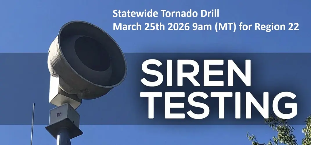 Outdoor warning siren testing Wednesday, March 25