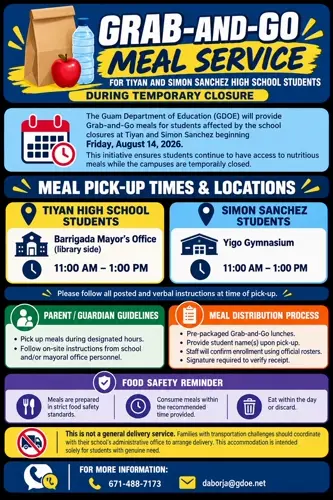 GDOE offers grab-&-go meals during school closures