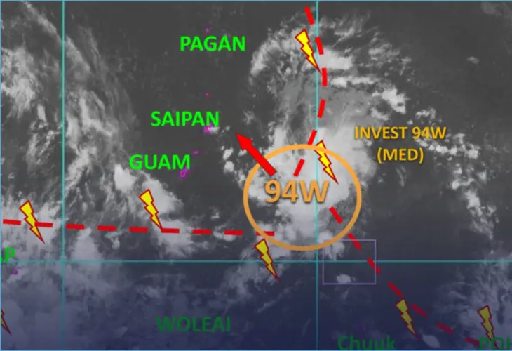 New weather formation approaches the Marianas