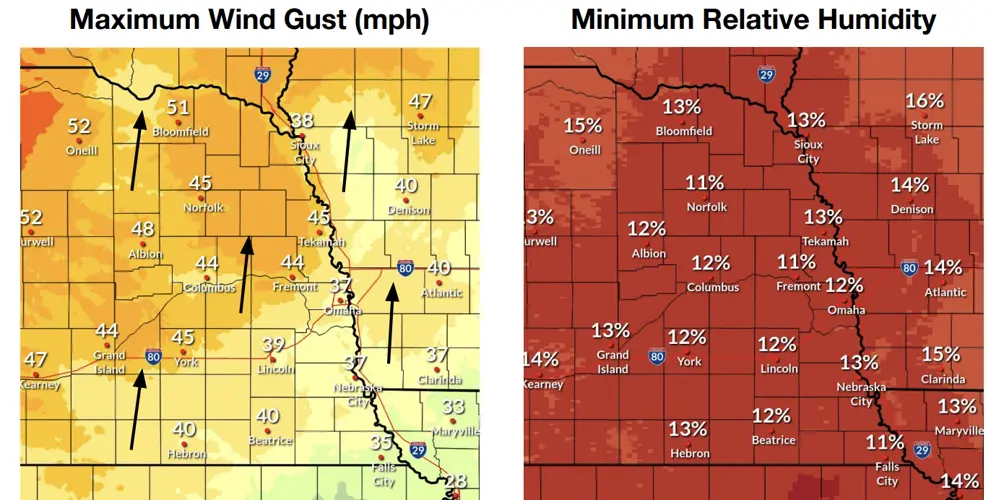 Fire danger peaks Saturday in Nebraska; elevated risk continues through weekend