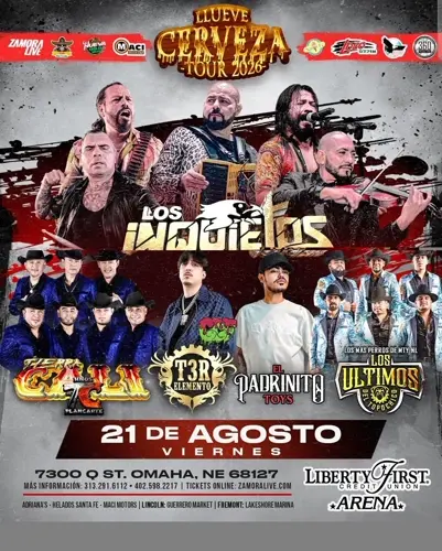 ¡Fiesta total en Omaha! El "Llueve Cerveza Tour" llega con los máximos exponentes de la música regional