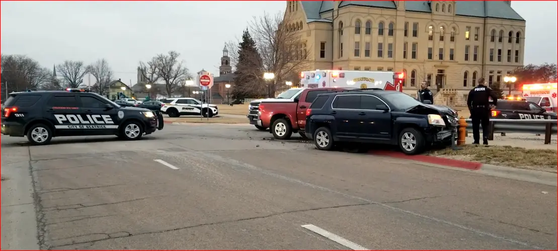 Crash injures one, next to the Gage County Courthouse