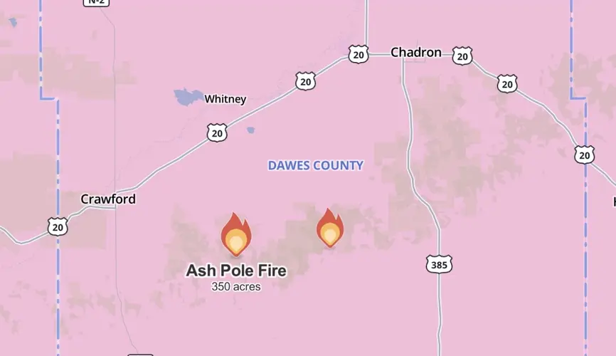 Fire on Nebraska National Forest near Chadron burns 350 acres