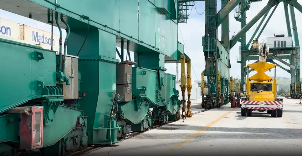Port recovery continues: gantry cranes damaged after heavy winds