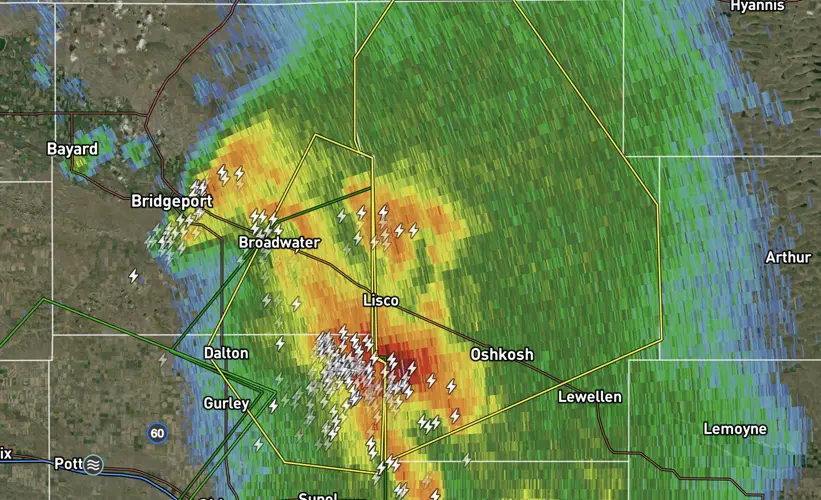 Severe storms shift into Garden County as flash flooding threat continues near Sidney