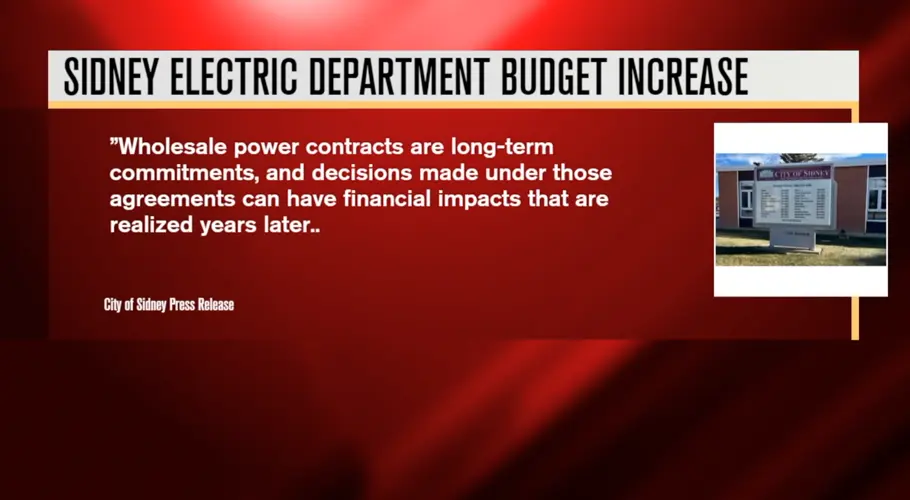 Sidney electric department budget increasing 50%