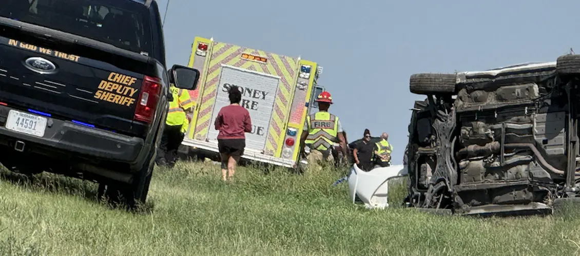 No injuries reported when car leaves road south of Sidney