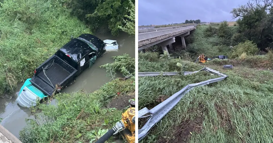 Omaha man cited after pickup crashes into creek near Pilger