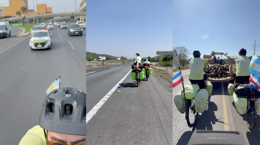 De Sur a Norte: tres argentinos cruzan América en bicicleta rumbo al Mundial 2026
