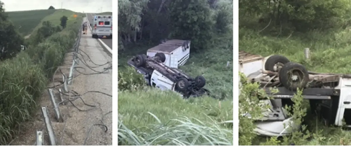 Conductor de West Point resulta herido tras volcar su vehículo al sur de Pilger