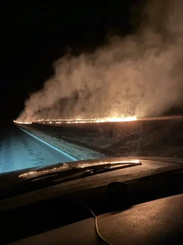 Grass fire near Big Springs highlights dangerous fire conditions amid Red Flag Warning