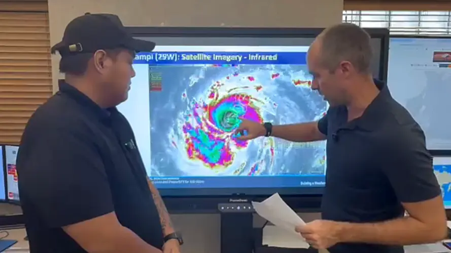 Guam dodges direct hit from Super Typhoon Champi; officials urge residents to stay sheltered