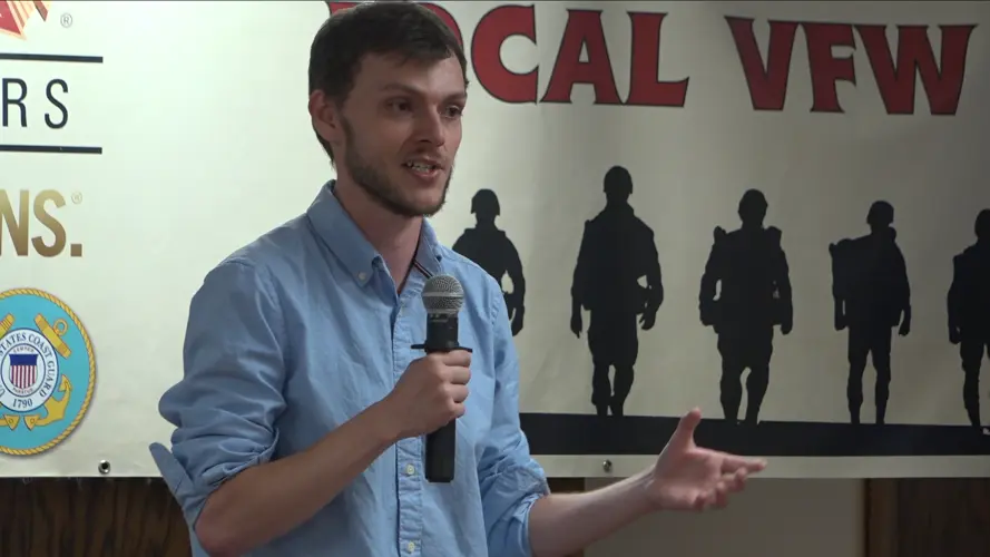 Independent Candidate Austin Ahlman rejects 'Spoiler' label in Norfolk town hall