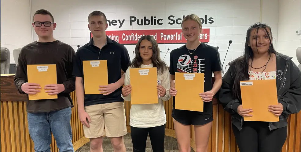 Sidney school board recognizes March students of the month