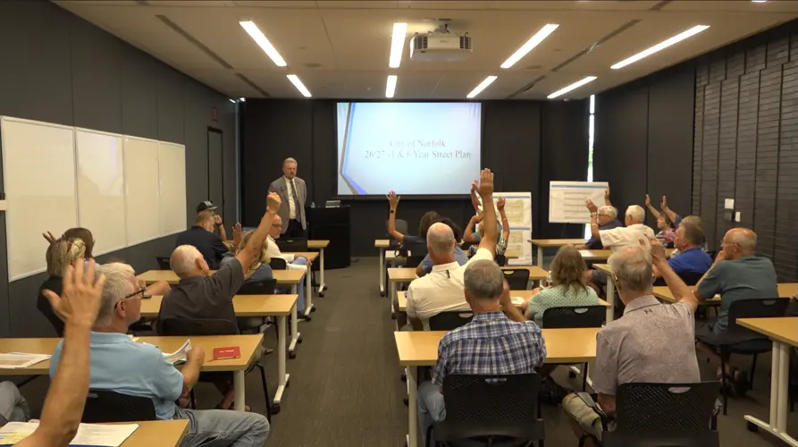 Residents pack the house at the annual hosts 1 & 6 Year Street Improvement Plan open house in Norfolk